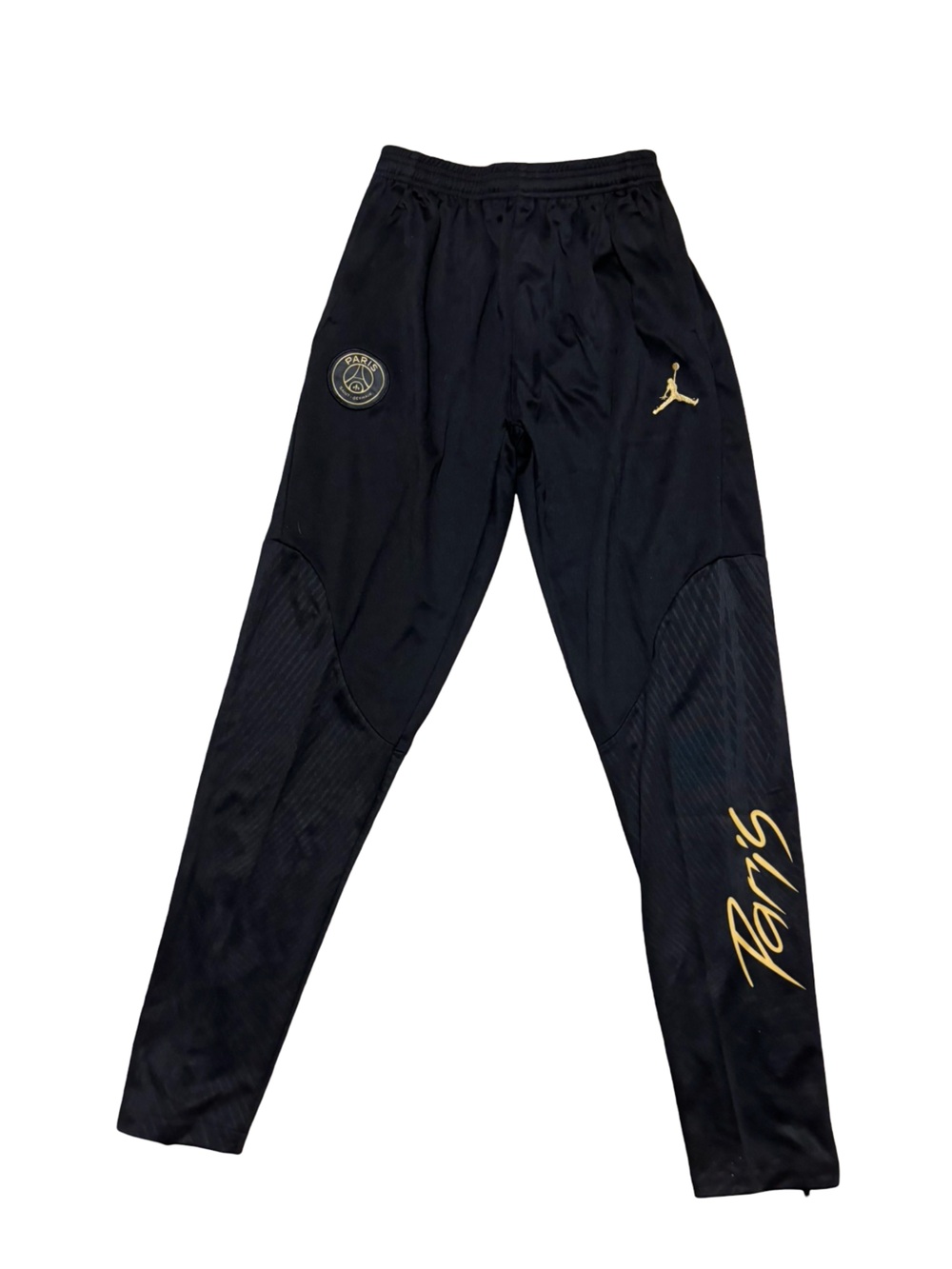 Jordan Black Track Pants with Gold PSG Accents
